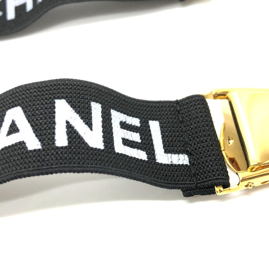 CHANEL シャネル  アームバンド 左右ペア 袖止め ロゴ ベルト ブラック【中古】 | CHANEL | 03