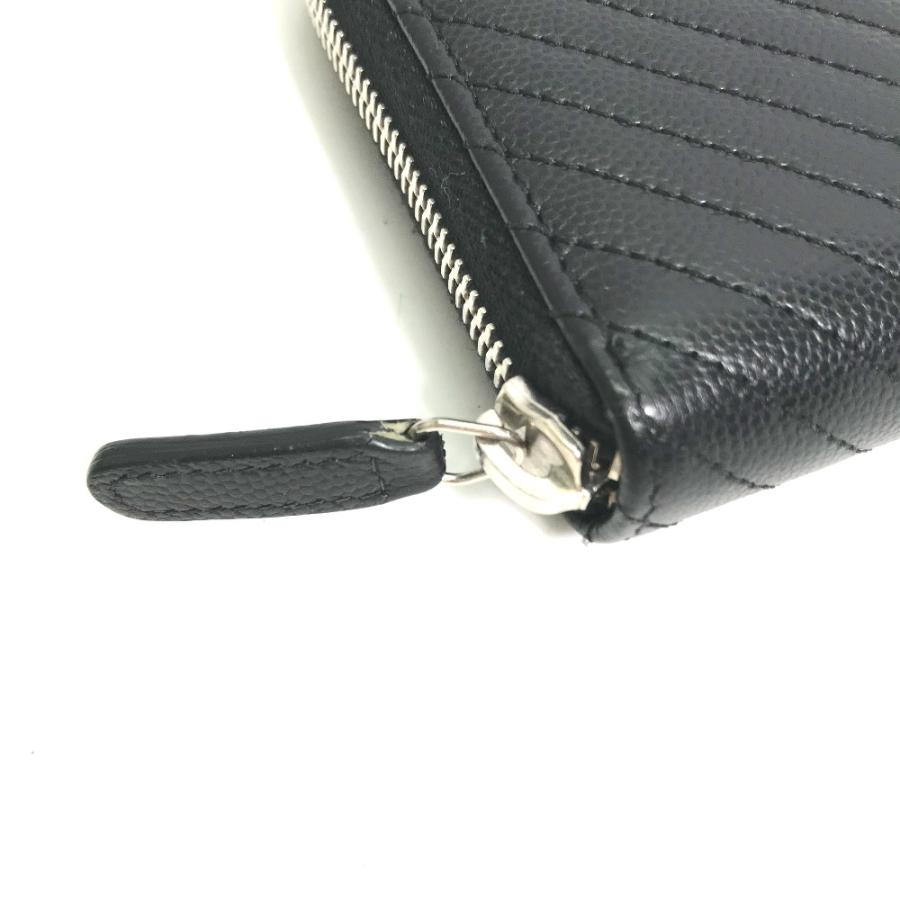 CHANEL シャネル A50097 Vステッチ キルティング ロングウォレット ラウンドファスナー CC ココマーク 長財布 ブラック レディース【中古】の画像
