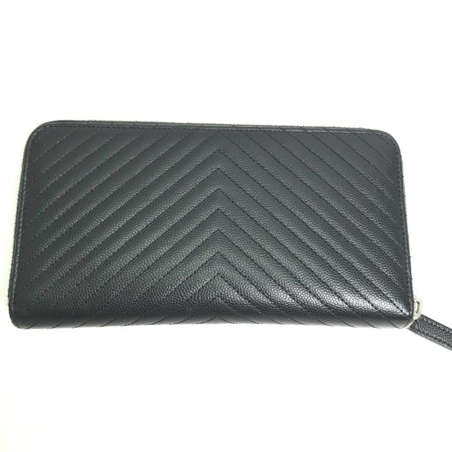 CHANEL シャネル A50097 Vステッチ キルティング ロングウォレット ラウンドファスナー CC ココマーク 長財布 ブラック レディース【中古】の画像