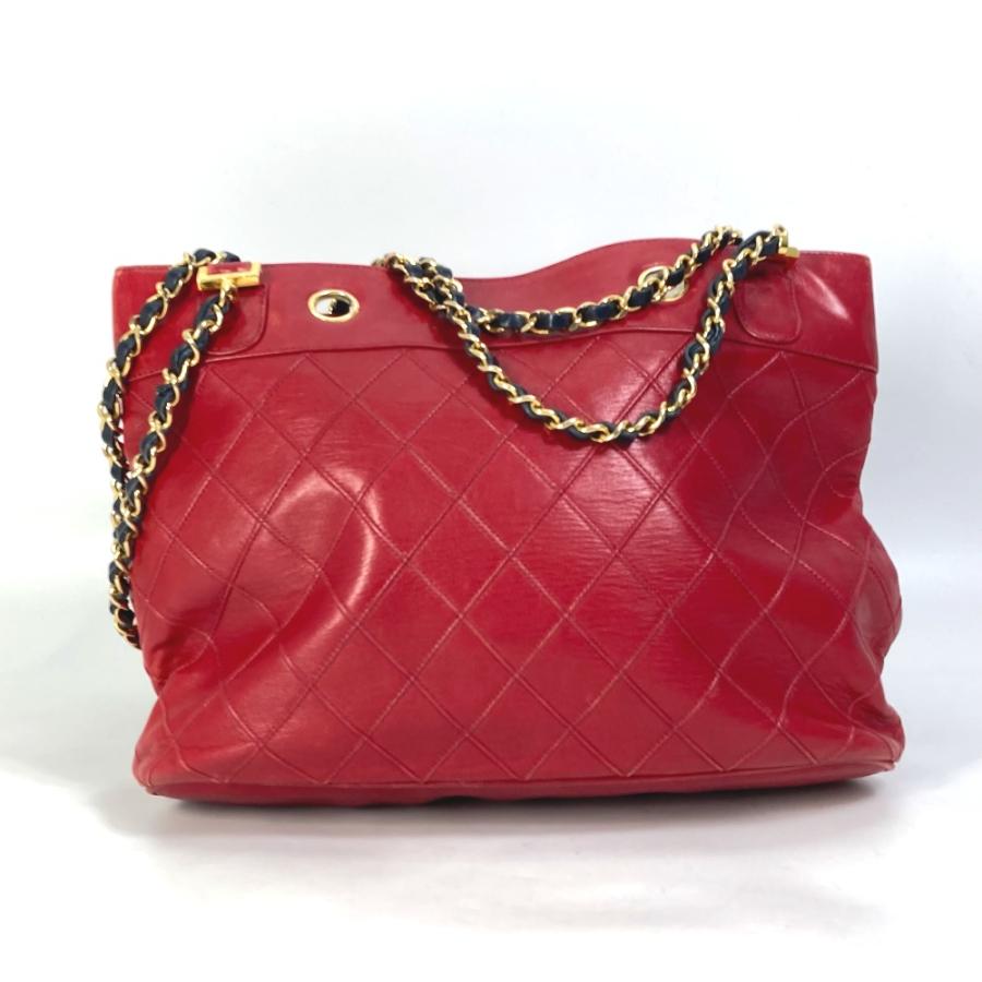 CHANEL シャネル マトラッセ キルティング チェーン 肩掛け バイカラー 肩掛け ココマーク CC ショルダーバッグ レッド レディース【中古】 | CHANEL | 01