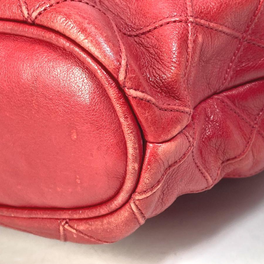 CHANEL シャネル マトラッセ キルティング チェーン 肩掛け バイカラー 肩掛け ココマーク CC ショルダーバッグ レッド レディース【中古】 | CHANEL | 05