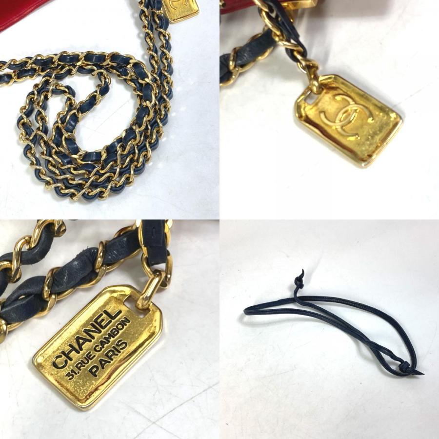 CHANEL シャネル マトラッセ キルティング チェーン 肩掛け バイカラー 肩掛け ココマーク CC ショルダーバッグ レッド レディース【中古】 | CHANEL | 07