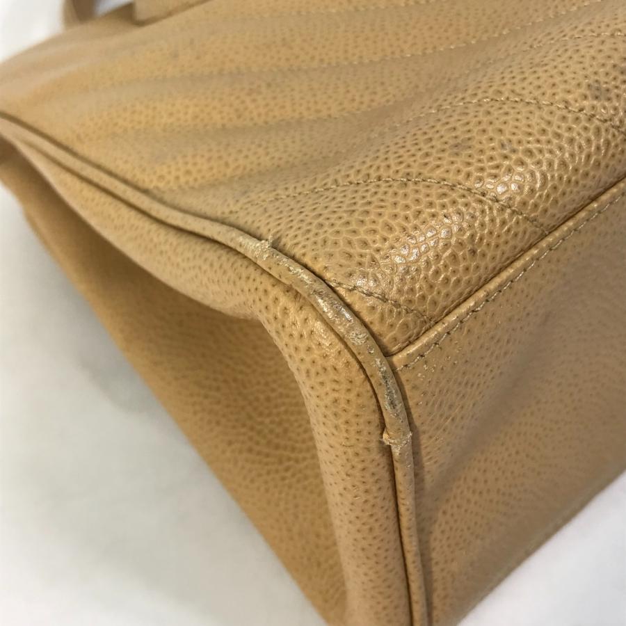 CHANEL シャネル シェブロン Vステッチ ヴィンテージ トートバッグ カバン ハンドバッグ ベージュ レディース【中古】 | CHANEL | 04