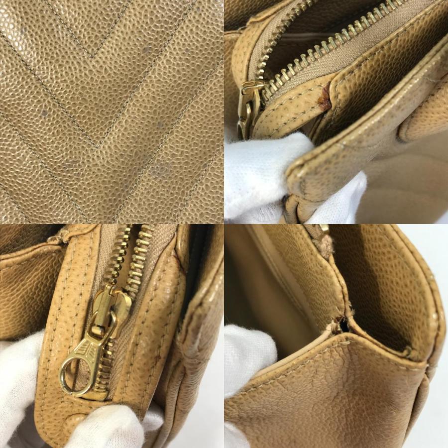 CHANEL シャネル シェブロン Vステッチ ヴィンテージ トートバッグ カバン ハンドバッグ ベージュ レディース【中古】 | CHANEL | 09