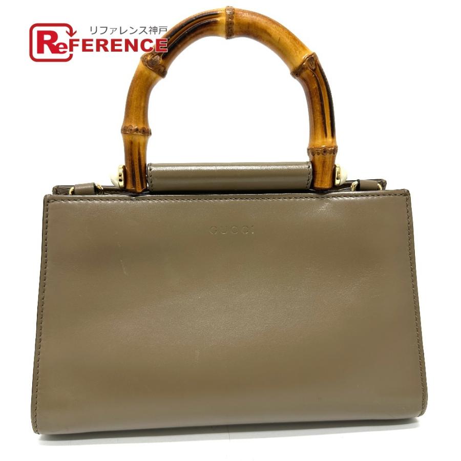 GUCCI グッチ 470271 バンブー フェイクパール ハンドバッグ ハンドバッグ ブラウン レディース【中古】 | GUCCI