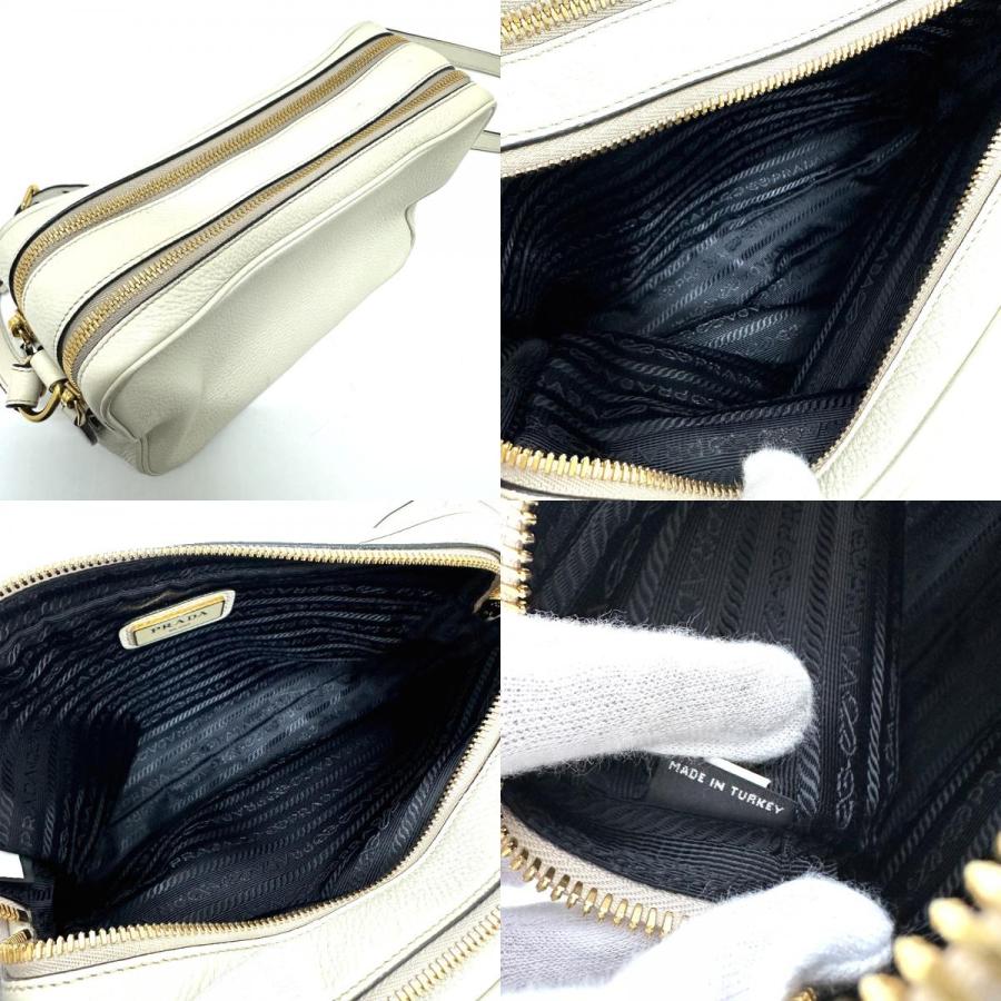 プラダ ロゴ 斜め掛け Wファスナーバッグ ショルダーバッグ レザー ホワイト 楽天市場】PRADA プラダ 斜め掛け ポシェット カバン ロゴ Wファスナー