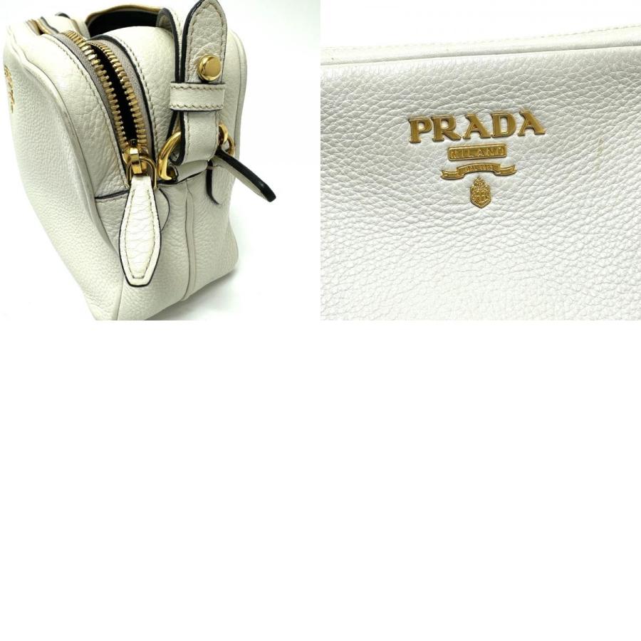 PRADA（プラダ） ロゴ Wファスナーバッグ ショルダーバッグ ホワイト