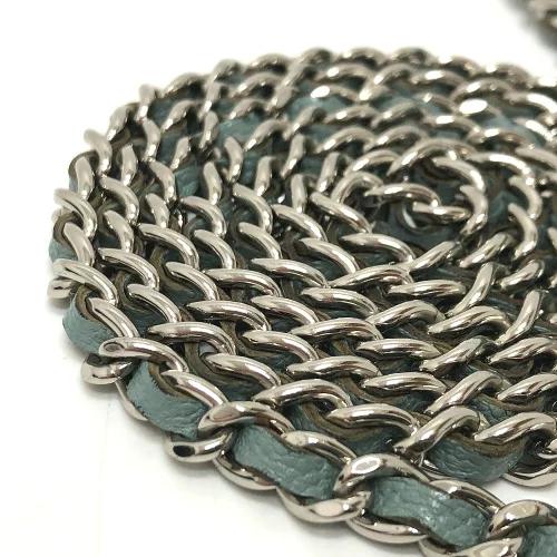 CHANEL シャネル Vステッチ ココマーク チェーンウォレット ショルダーバッグ ブルー レディース【中古】 | CHANEL | 06