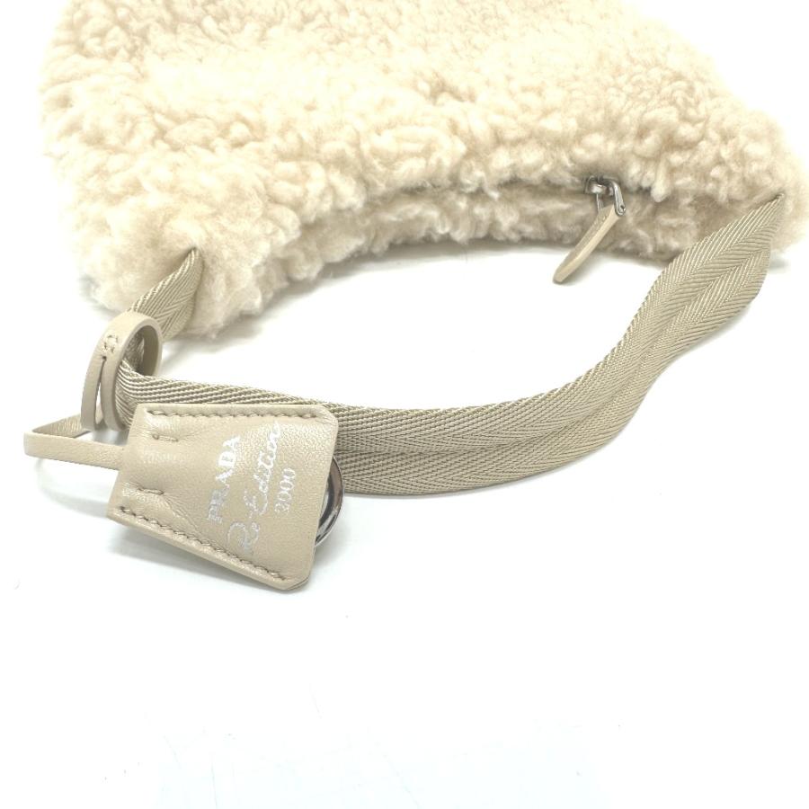 PRADA プラダ 1NE515 トライアングルロゴ ファーバッグ ハンドバッグ ベージュ レディース【中古】 | PRADA | 06