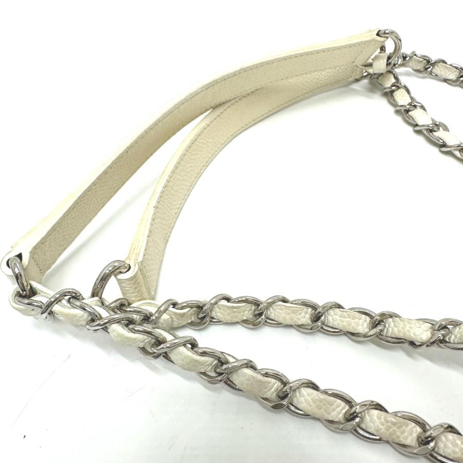 CHANEL シャネル マトラッセ パンチング チェーンバッグ ココマーク トートバッグ ホワイト レディース【中古】 | CHANEL | 06