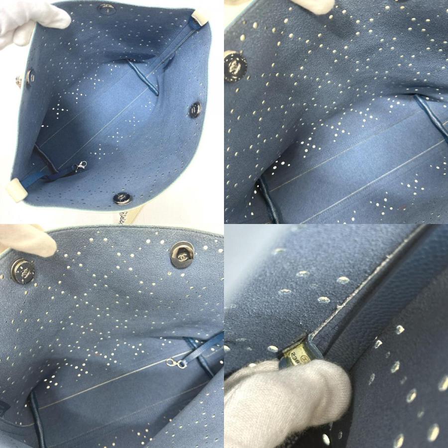 CHANEL シャネル マトラッセ パンチング チェーンバッグ ココマーク トートバッグ ホワイト レディース【中古】 | CHANEL | 08