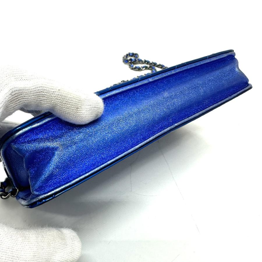 CHANEL シャネル ボーイシャネル チェーンウォレット ショルダーバッグ ガンメタブルー レディース【中古】 | CHANEL | 05