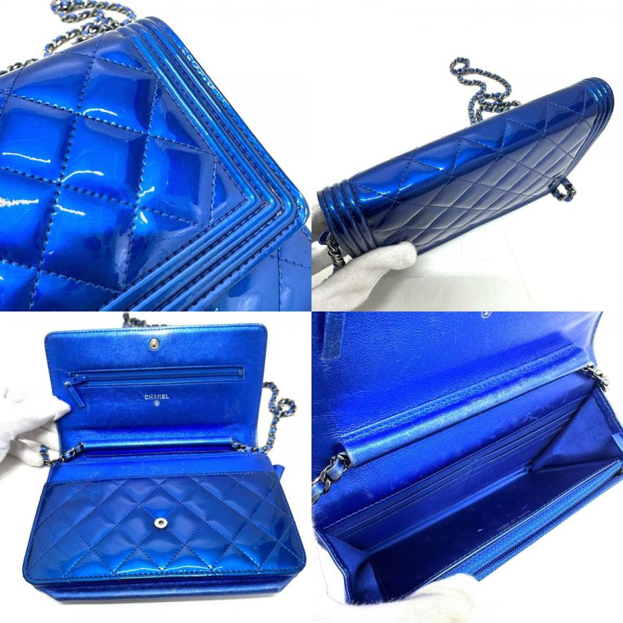 CHANEL シャネル ボーイシャネル チェーンウォレット ショルダーバッグ ガンメタブルー レディース【中古】 | CHANEL | 07