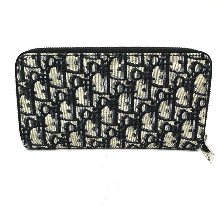 Dior ディオール オブリーク ラウンドジップ 長財布 ネイビー メンズ【中古】 |  | 01