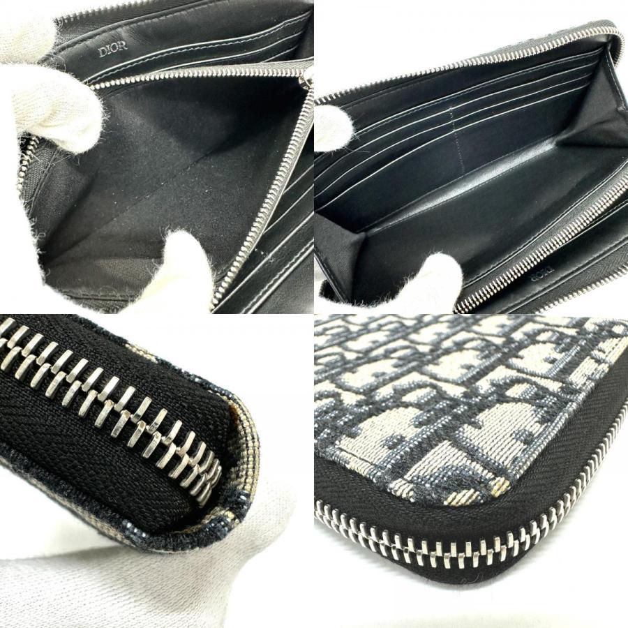Dior ディオール オブリーク ラウンドジップ 長財布 ネイビー メンズ【中古】 |  | 09