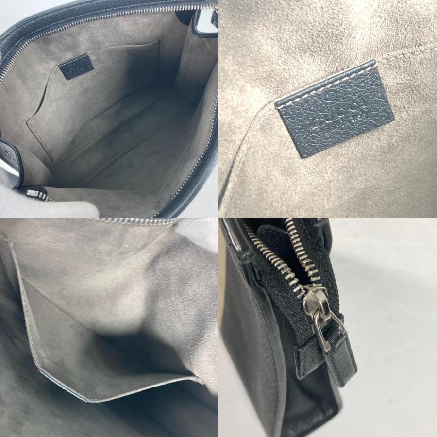 GUCCI グッチ 475316 ウェブ ストライプ ロゴ セカンドバッグ ポーチ カバン クラッチバッグ ブラック メンズ【中古】_9