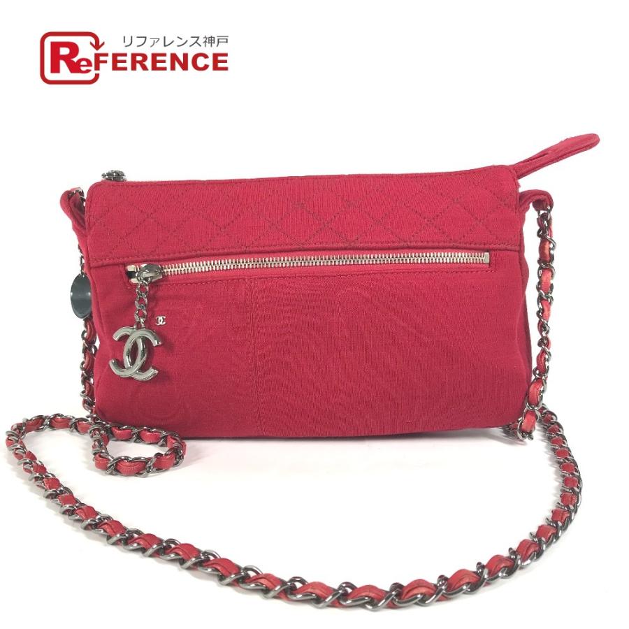 CHANEL シャネル CC ココマーク マトラッセ キルティング カバン 斜め掛け ポシェット ショルダーバッグ レッド レディース【中古】 | CHANEL