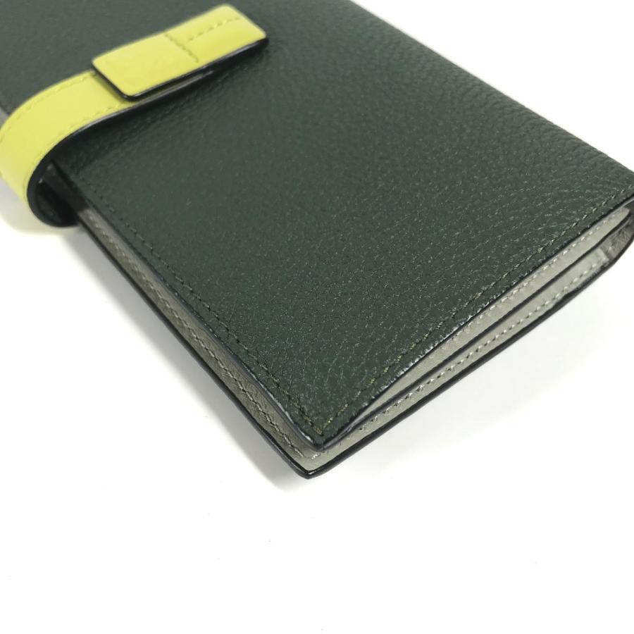 新品同様 LOEWE ロエベ バーティカル ウォレット ラージ 2つ折り長財布 ロングウォレット アナグラム 長財布 グリーン レディース【中古】 | LOEWE | 05