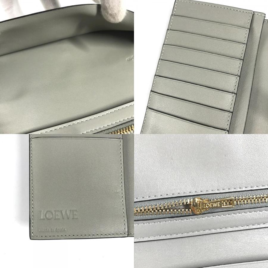 新品同様 LOEWE ロエベ バーティカル ウォレット ラージ 2つ折り長財布 ロングウォレット アナグラム 長財布 グリーン レディース【中古】 | LOEWE | 08