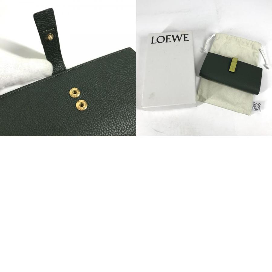 新品同様 LOEWE ロエベ バーティカル ウォレット ラージ 2つ折り長財布 ロングウォレット アナグラム 長財布 グリーン レディース【中古】 | LOEWE | 09
