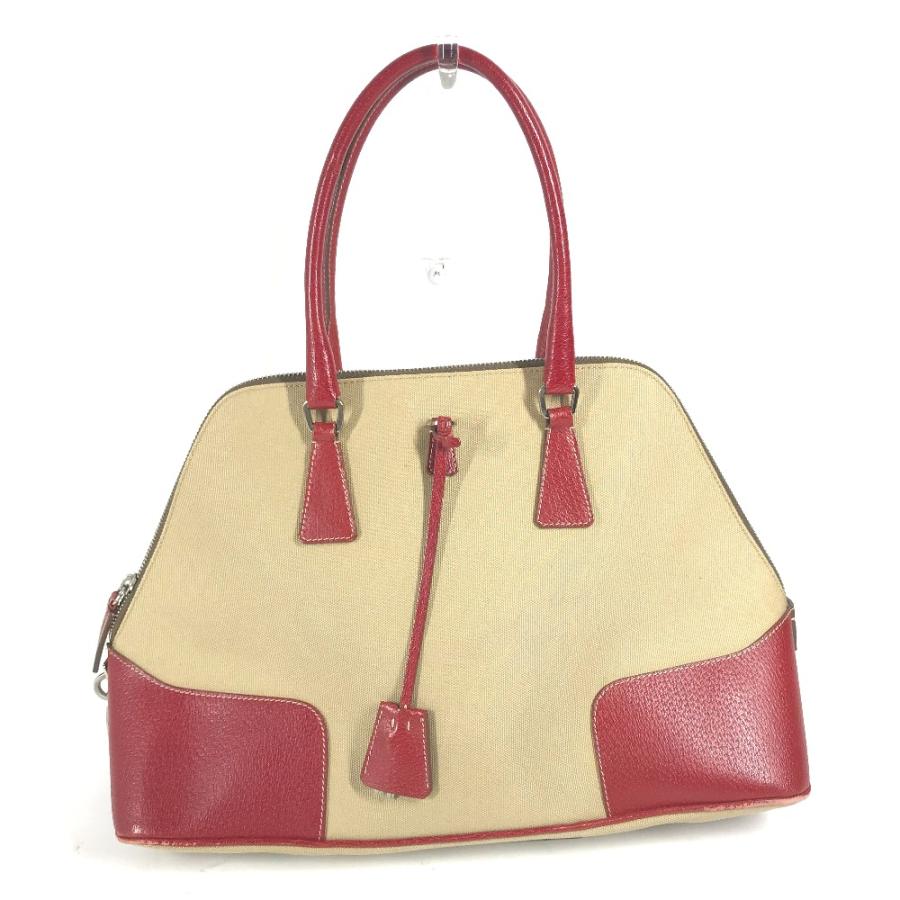 PRADA プラダ BN0081  トライアングルロゴ 三角ロゴ プレート カバン 肩掛け ハンドバッグ トートバッグ ショルダーバッグ【中古】 | PRADA | 01