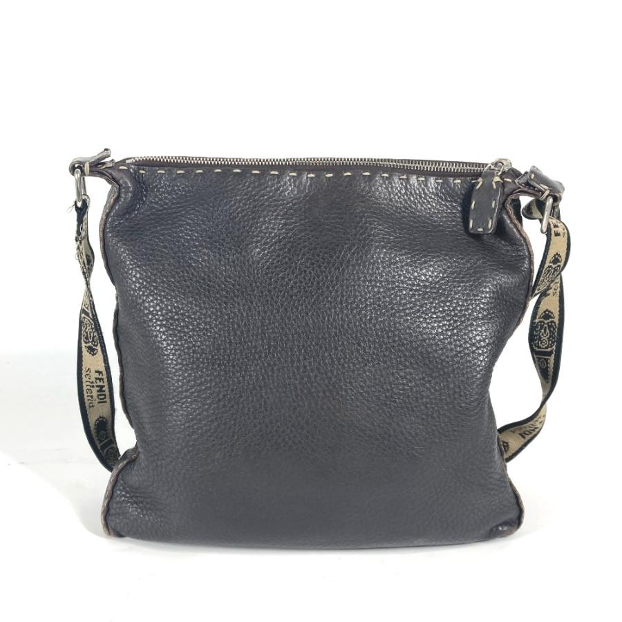 FENDI フェンディ セレリア ロゴ カバン 斜め掛け ポシェット ショルダーバッグ ダークブラウン レディース【中古】 | FENDI | 01