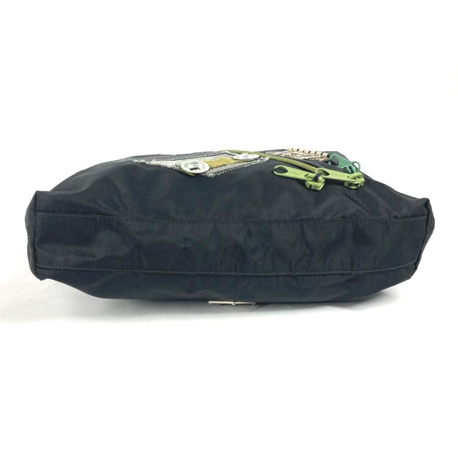 PRADA プラダ 刺繍 フラワー 金具 花 ショルダーバッグ カバン 肩掛け ハンドバッグ トートバッグ ブラック レディース【中古】 | PRADA | 02