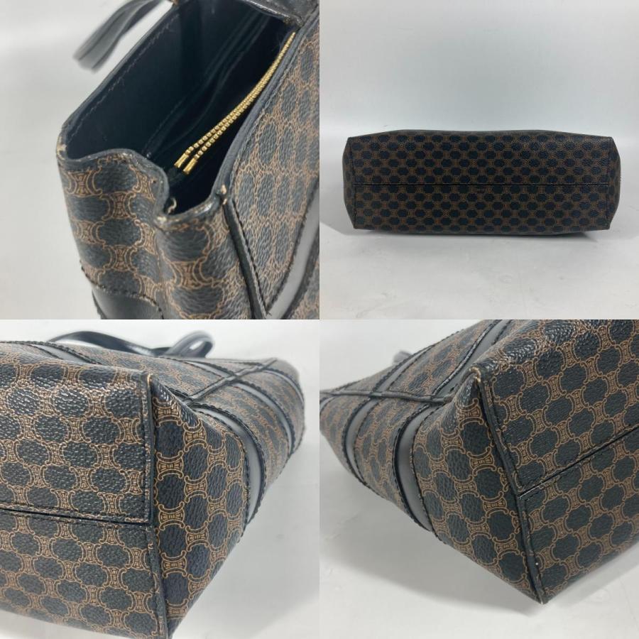 CELINE セリーヌ マカダム カバン ハンドバッグ 肩掛け ショルダーバッグ ヴィンテージ トートバッグ ブラック レディース【中古】 | CELINE | 07