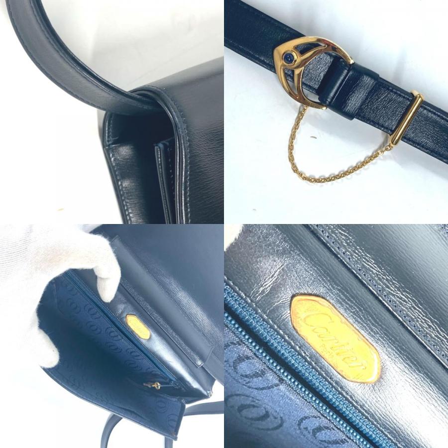 CARTIER カルティエ サファイアライン ショルダーバッグ カバン 斜め掛け ショルダーバッグ ネイビー レディース【中古】 | Cartier | 08