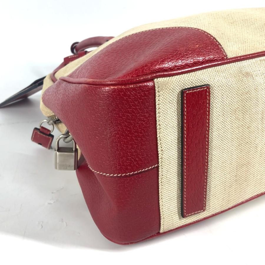 PRADA プラダ トライアングルロゴ 三角ロゴ プレート カバン 肩掛け ボストンバッグ バイカラー ショルダーバッグ ベージュ【中古】 | PRADA | 06
