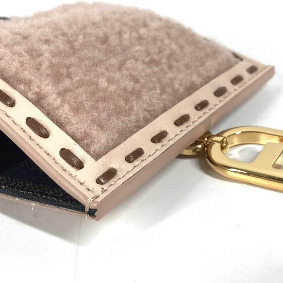 美品 FENDI フェンディ 7AS047 フォンポーチ カバン FF ロゴ ファー チャーム スマホケース ポーチ ベージュ レディース【中古】 | FENDI | 05