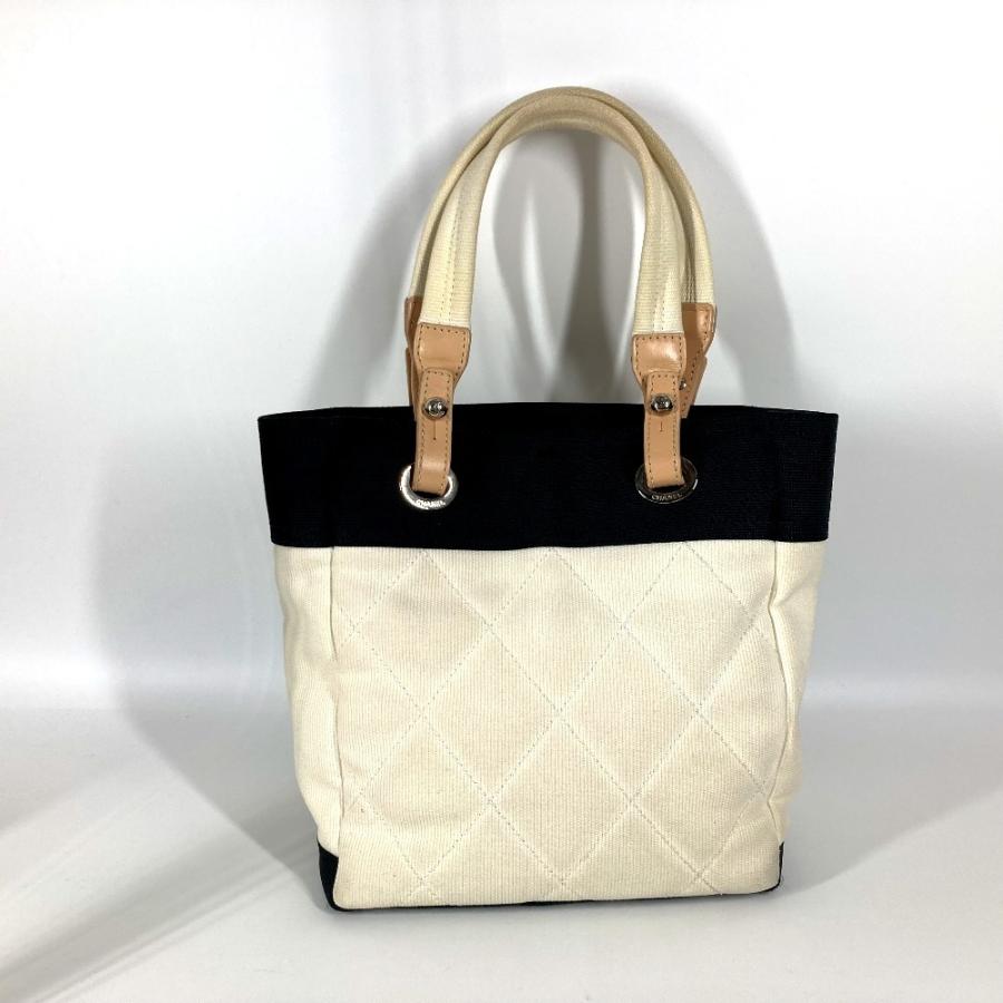 CHANEL シャネル A34208 パリビアリッツＰＭ カバン トートバッグ 肩掛け CC ココマーク ショルダーバッグ ホワイト レディース【中古】の画像