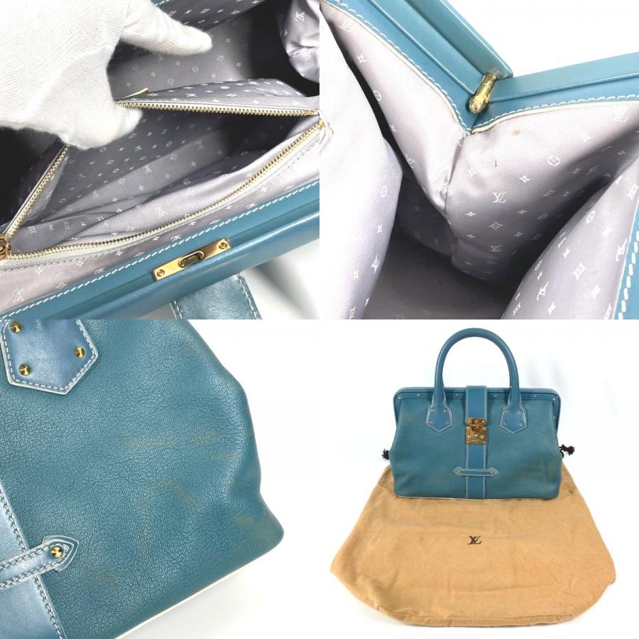 LOUIS VUITTON ルイヴィトン M91807 アンジェニュー PM カバン トートバッグ スタッズ  スハリ ハンドバッグ ブルー レディース【中古】 | LOUIS VUITTON | 09