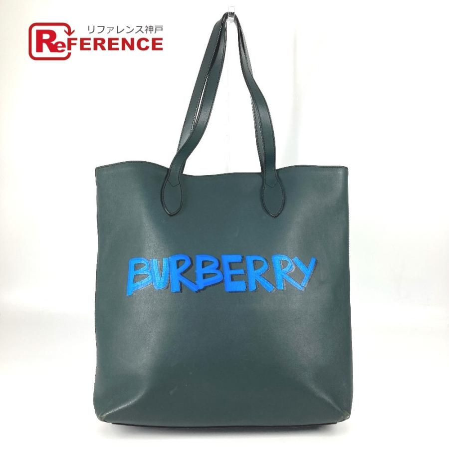 BURBERRY バーバリー 4077155 ロゴ カバン トートバッグ 肩掛け 縦型トート ショルダーバッグ カーキ ユニセックス【中古】 | BURBERRY