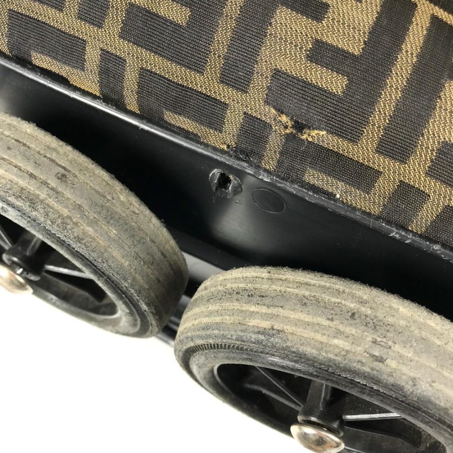 FENDI フェンディ ズッカ 折り畳み スーツケース キャリーケース カバン 2輪 車輪付き キャリーバッグ ブラウン レディース【中古】 | FENDI | 07