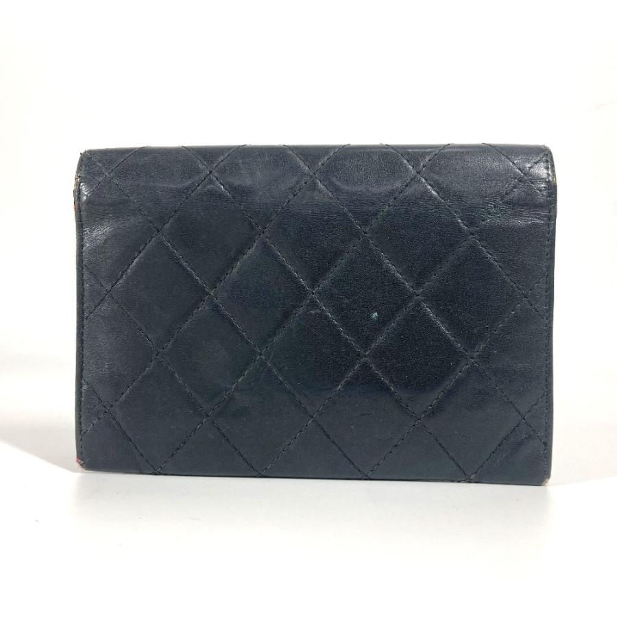 CHANEL シャネル CC ココマーク コンパクトウォレット 財布 カンボンライン 2つ折り財布 ブラック レディース【中古】 | CHANEL | 01
