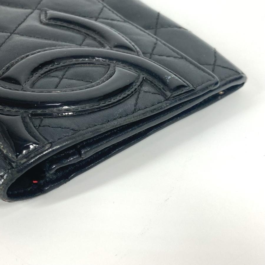 CHANEL シャネル CC ココマーク コンパクトウォレット 財布 カンボンライン 2つ折り財布 ブラック レディース【中古】 | CHANEL | 05