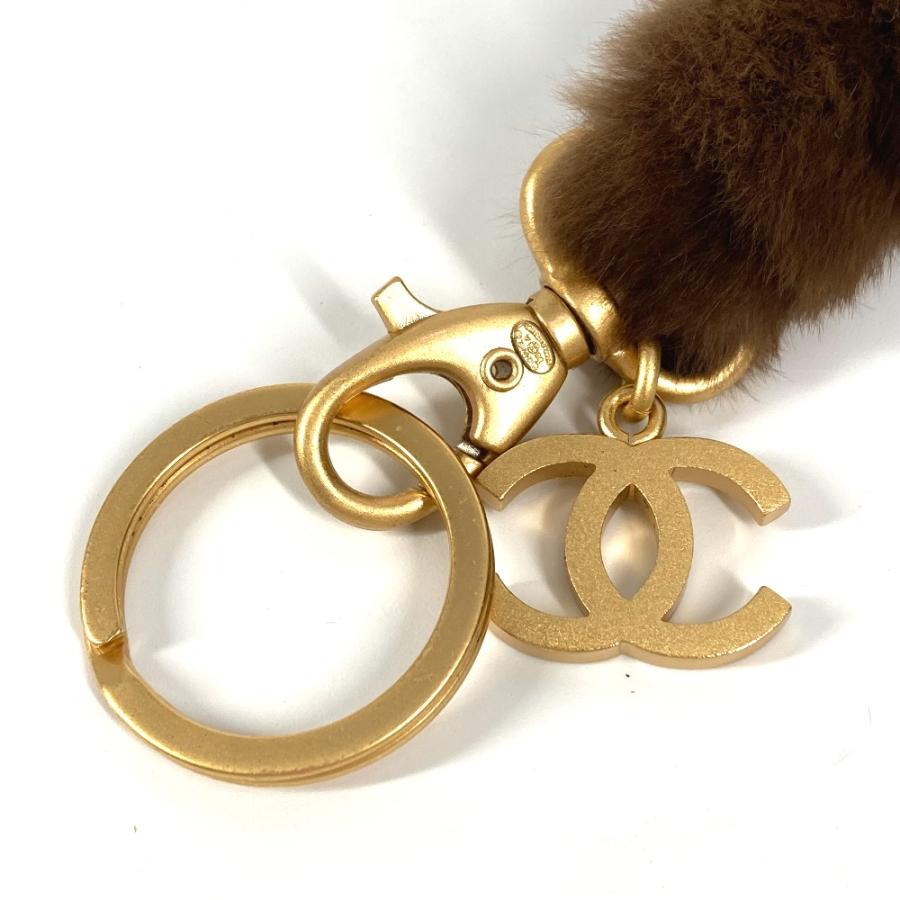 美品 CHANEL シャネル CC ココマーク ファー ネックストラップ ファー 03A ストラップ ブラウン レディース【中古】 | CHANEL | 01