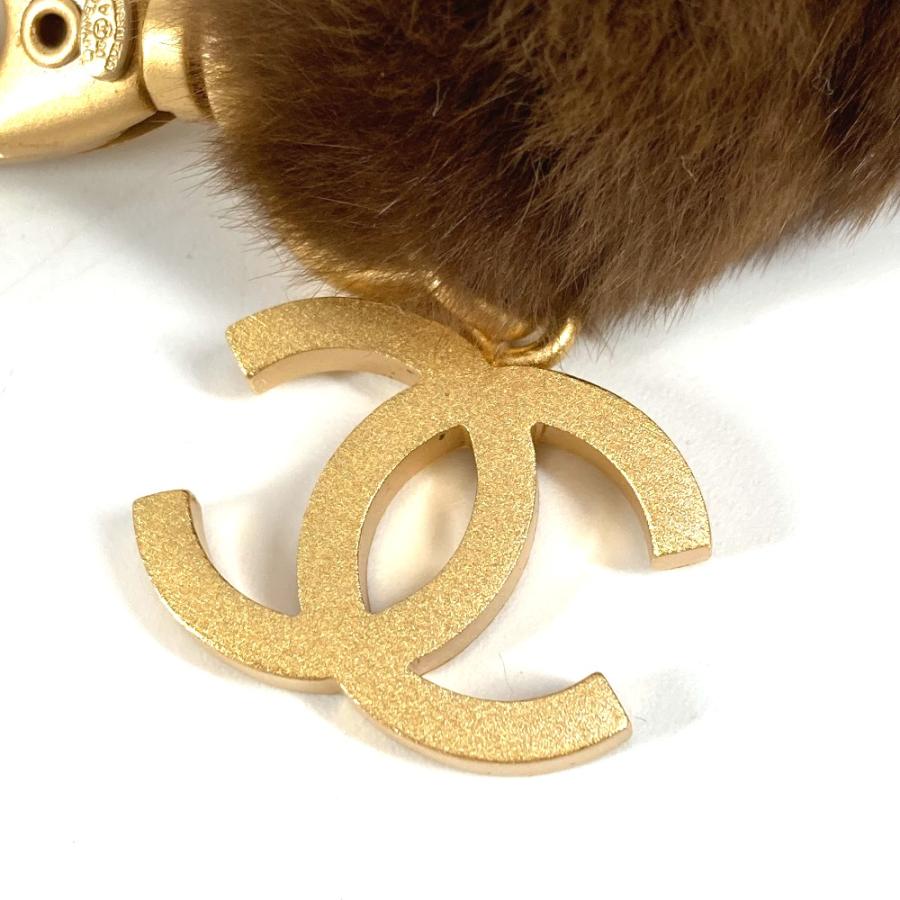 美品 CHANEL シャネル CC ココマーク ファー ネックストラップ ファー 03A ストラップ ブラウン レディース【中古】 | CHANEL | 03