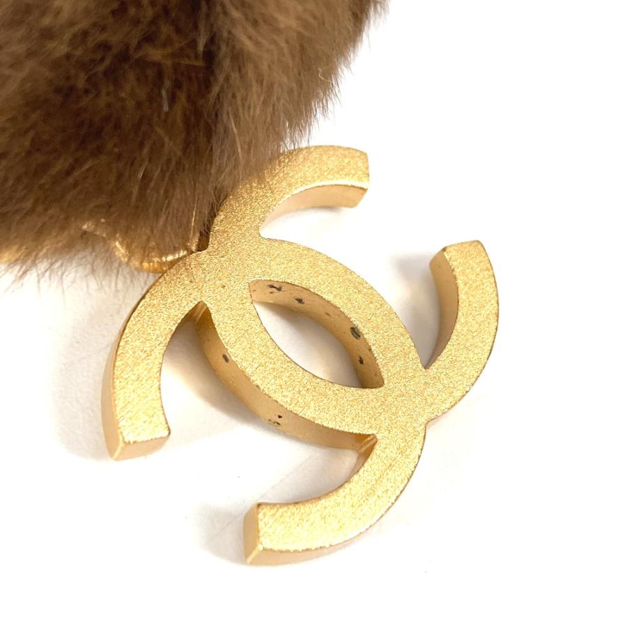 美品 CHANEL シャネル CC ココマーク ファー ネックストラップ ファー 03A ストラップ ブラウン レディース【中古】 | CHANEL | 04