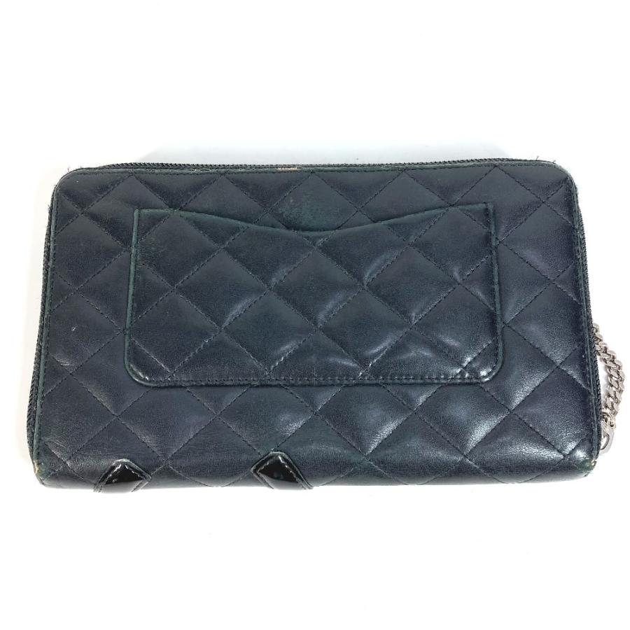 CHANEL シャネル A26710 トラベルケース CC ココマーク ラウンドファスナー カンボンライン 長財布 ブラック レディース【中古】 | CHANEL | 01