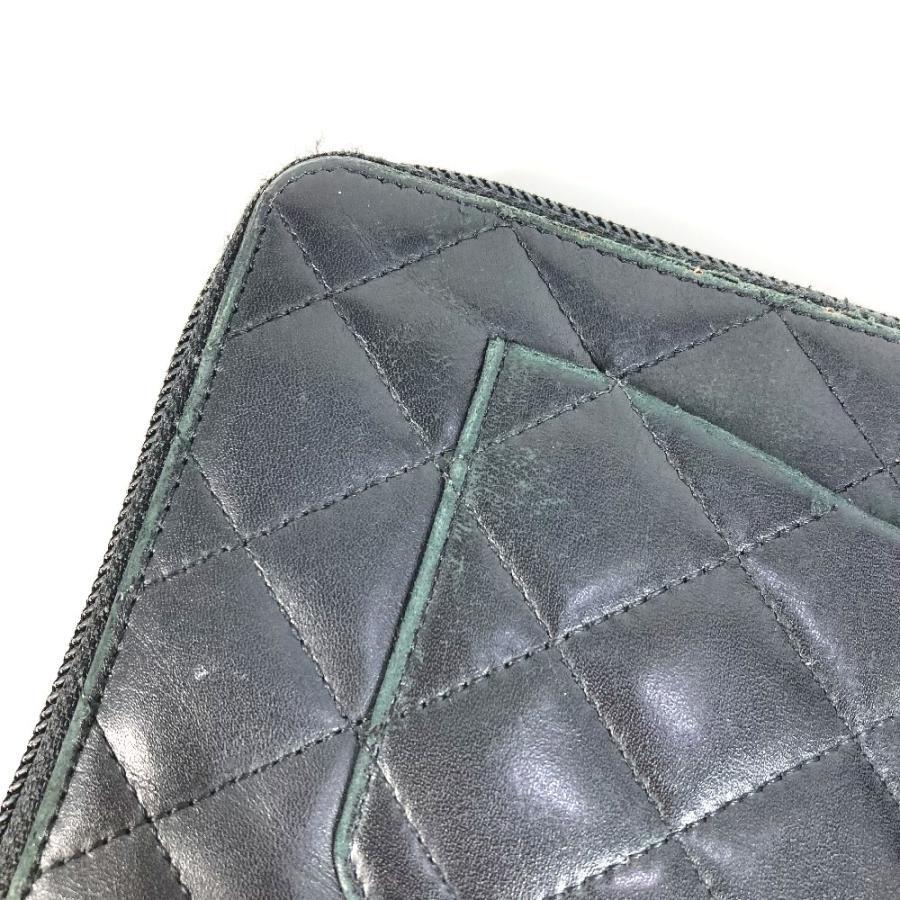 CHANEL シャネル A26710 トラベルケース CC ココマーク ラウンドファスナー カンボンライン 長財布 ブラック レディース【中古】 | CHANEL | 03