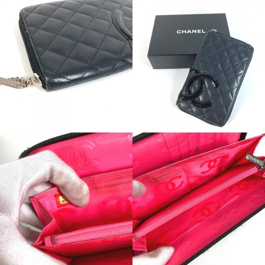 CHANEL シャネル A26710 トラベルケース CC ココマーク ラウンドファスナー カンボンライン 長財布 ブラック レディース【中古】 | CHANEL | 07
