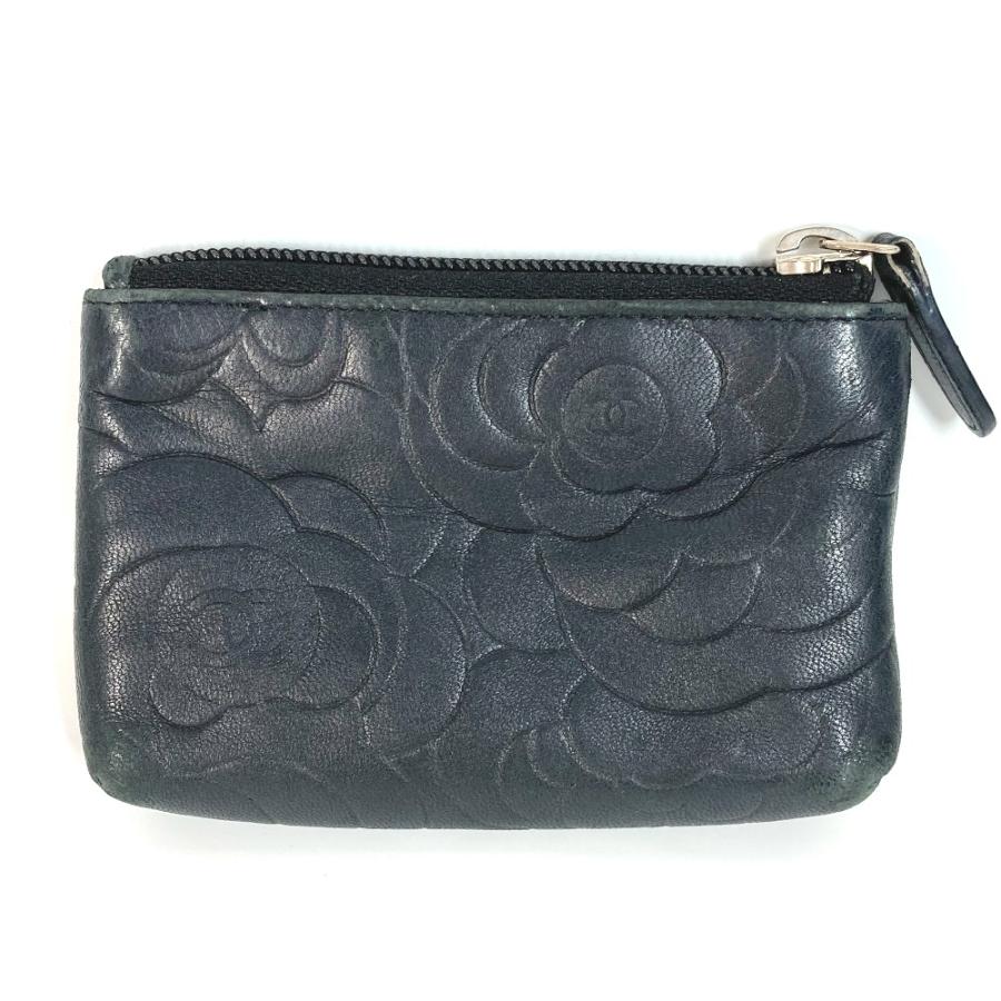 CHANEL シャネル カメリア CC コインケース 財布 小銭入れ キーリング付き コインケース ブラック レディース【中古】 | CHANEL | 02