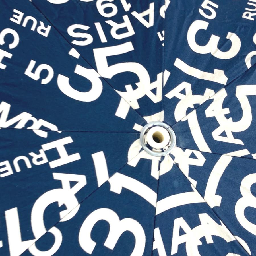 CHANEL シャネル パラプリュイ アンブレラ 折り畳み傘 ワンタッチ ポーチ付き バイシーライン 傘 ネイビー レディース【中古】 | CHANEL | 05