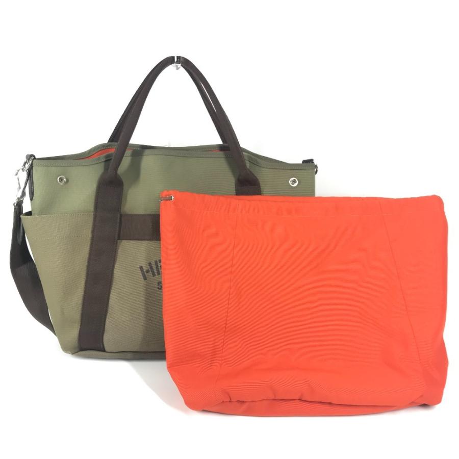 HERMES エルメス サックドパンサージュ グルーム 2WAY ショルダーバッグ 斜め掛け バッグインバッグ付き トートバッグ カーキ【中古】 | HERMES | 01