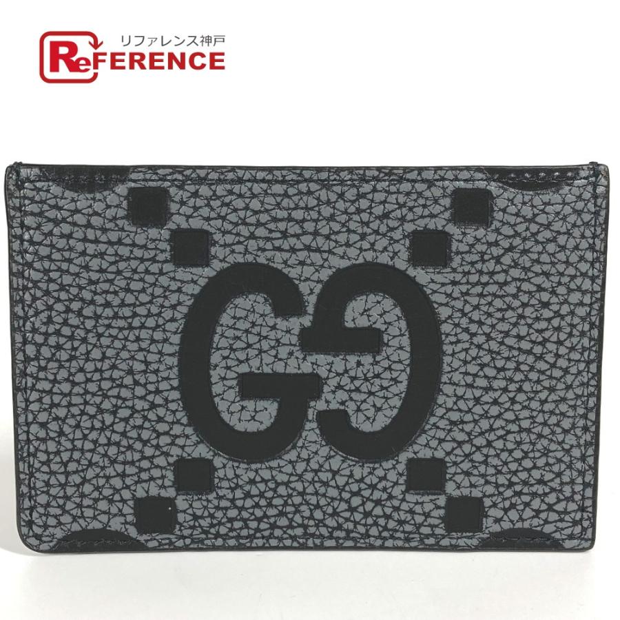 美品 GUCCI グッチ 812681 AAECE カードケース ロゴ マキシGG 名刺入れ パスケース カードケース グレー ユニセックス【中古】