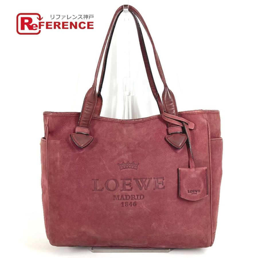 LOEWE ロエベ ロゴ ヘリテージ カバン トートバッグ 肩掛け ショルダーバッグ ボルドー ユニセックス【中古】 | LOEWE