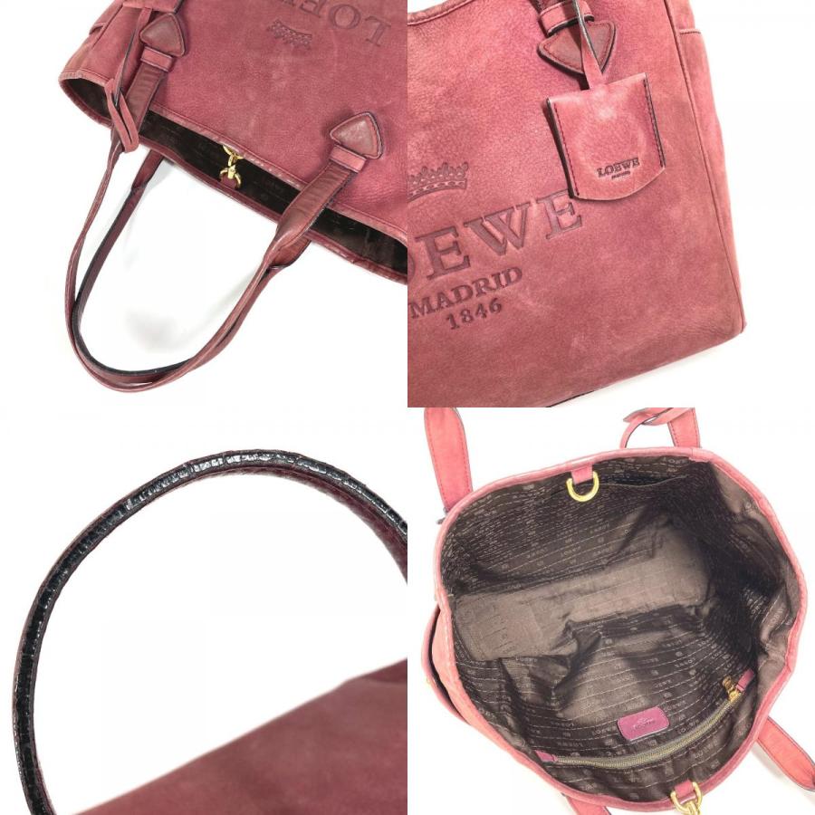 LOEWE ロエベ ロゴ ヘリテージ カバン トートバッグ 肩掛け ショルダーバッグ ボルドー ユニセックス【中古】 | LOEWE | 07