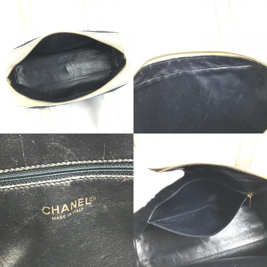 CHANEL シャネル CC ココマーク ロゴ キルティング マトラッセ カバン ハンドバッグ ショルダーバッグ ネイビー ユニセックス【中古】 | CHANEL | 08